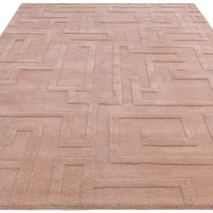 Asiatic maze asiatic blush Pink Living Room Wool Rug.