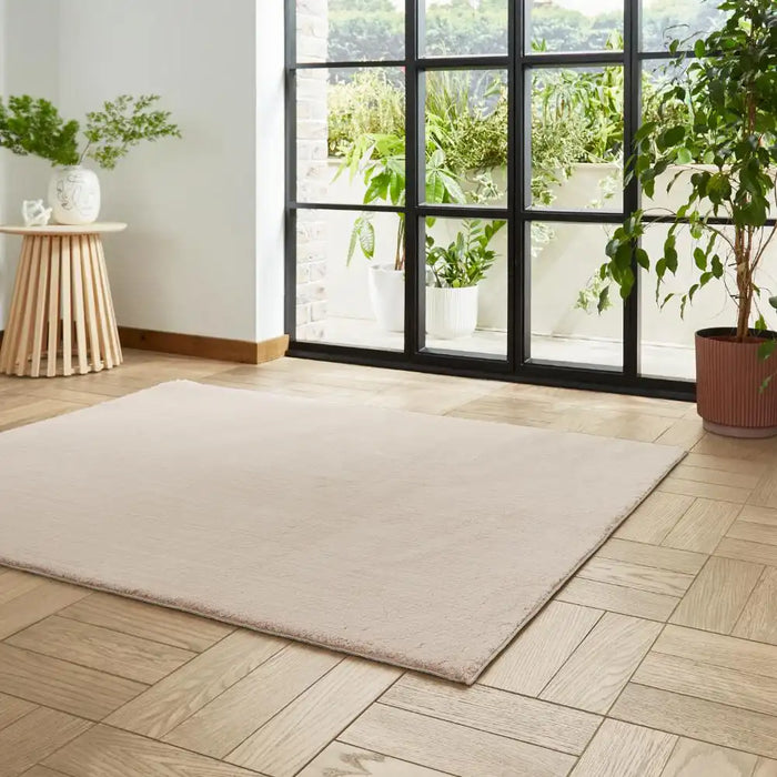 Think Rugs bay washable blush Pink Living Room Shaggy Rug.