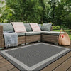 Likewise Matting duo weave indoor outdoor border charcoal Grey Outdoor  Flat Weave Rug.
