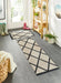 My Mats nylon indoor border geo Grey, Ivory Kitchen  Washable Rug.