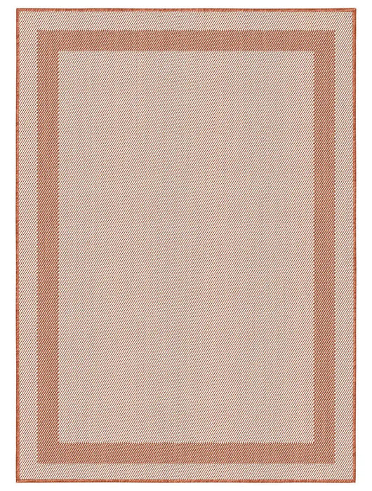 Duo Weave Indoor/Outdoor Border Rust Orange Rug — RugsDirect Online