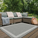 Likewise Matting duo weave indoor outdoor border silver Grey Outdoor  Flat Weave Rug.