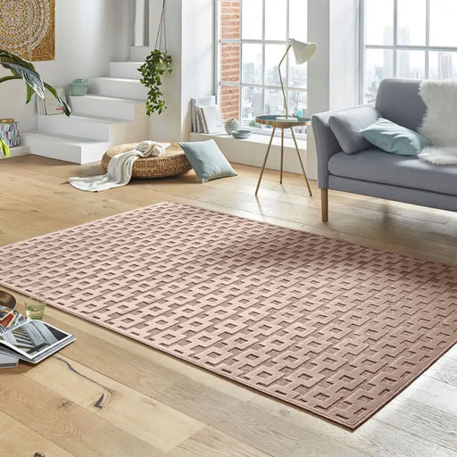 Mint Rugs shine bouton copper Brown Living Room Geometric Rug.