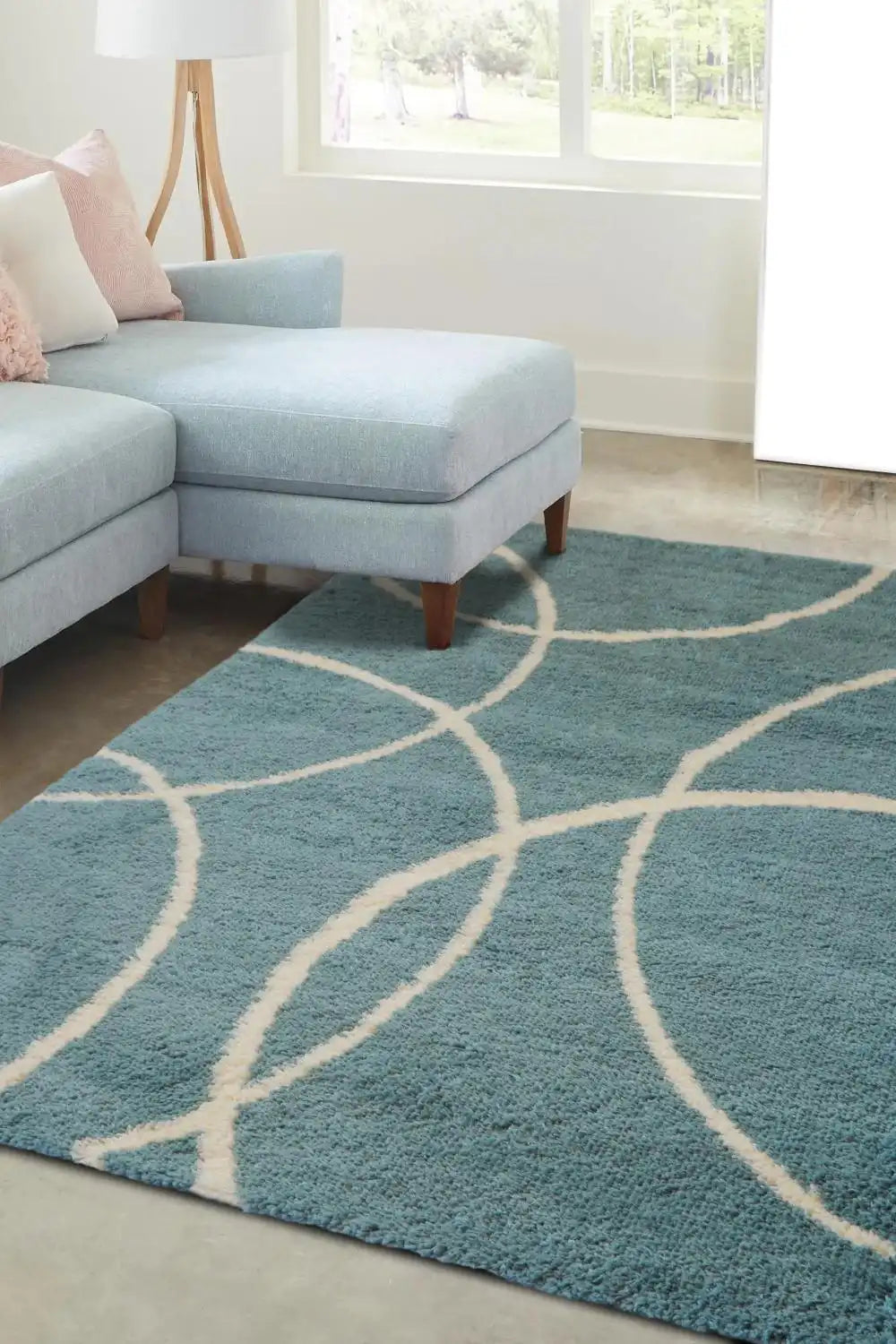 Teal Rug Snug Melrose BUBBLES BLUE Blue, Teal Rug — RugsDirect Online