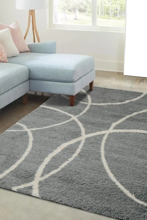 Homemaker snug melrose bubbles grey Grey Living Room Geometric Rug.