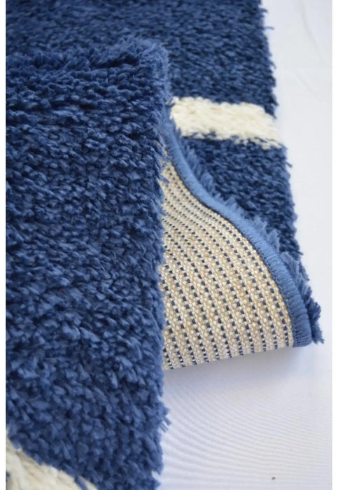 Homemaker snug melrose bubbles navy Blue, Navy Living Room Geometric Rug.