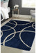 Homemaker snug melrose bubbles navy Blue, Navy Living Room Geometric Rug.