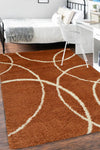 Homemaker snug melrose bubbles terra Orange Living Room Geometric Rug.