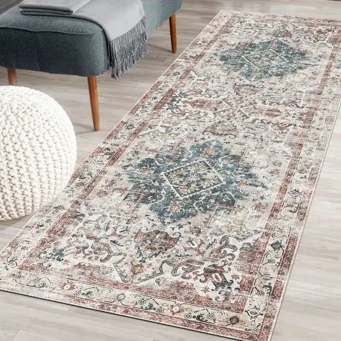 Likewise Matting silk road washable buram Multicoloured Living Room Washable Rug.