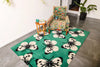 Woven Edge natural world butterfly Green, Ivory, Multicoloured Living Room Wool Rug.