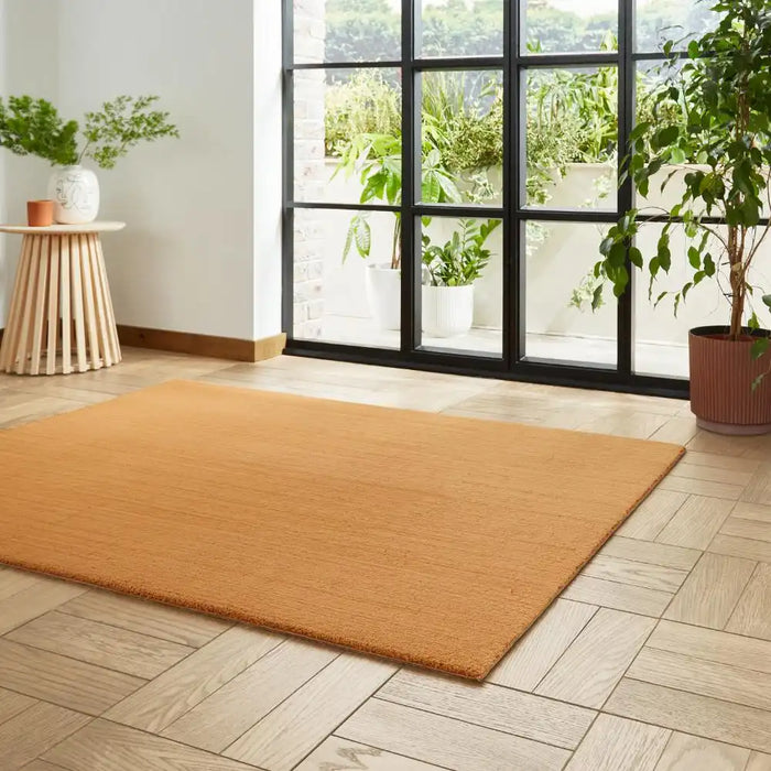 Think Rugs bay washable camel Orange Living Room Shaggy Rug.