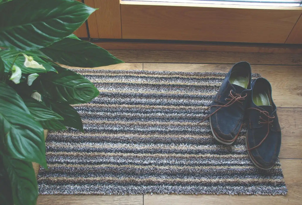 My Mats my mat cotton candy linen Brown, Multicoloured Outdoor  Washable Rug.
