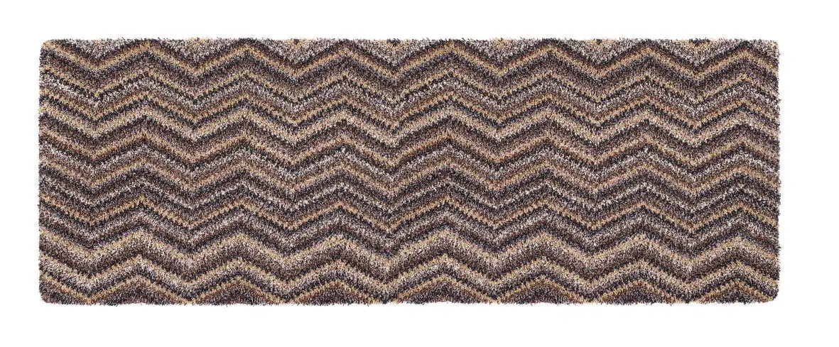 My Mats my mat cotton candy linen zig zag Brown, Multicoloured Outdoor  Washable Rug.