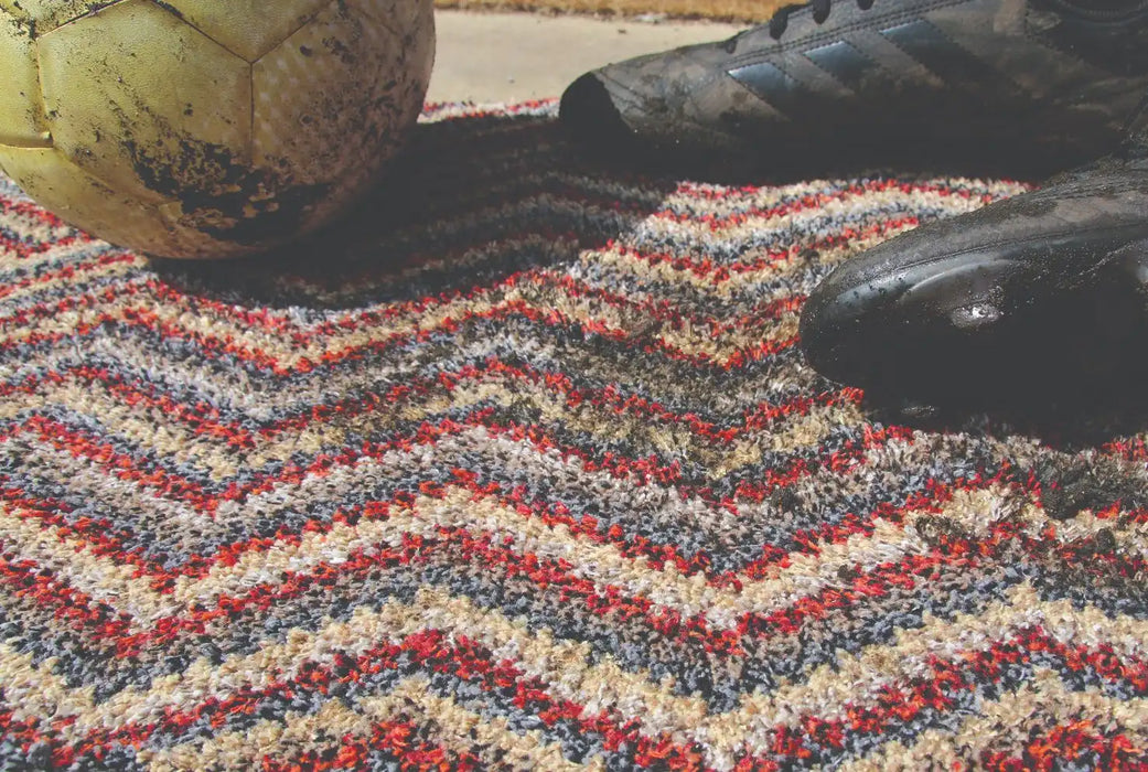 My Mats my mat cotton candy spice zig zag Multicoloured Outdoor  Washable Rug.