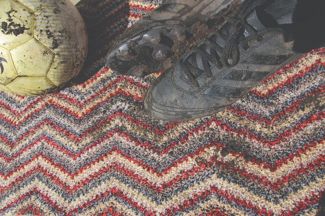 My Mats my mat cotton candy spice zig zag Multicoloured Outdoor  Washable Rug.