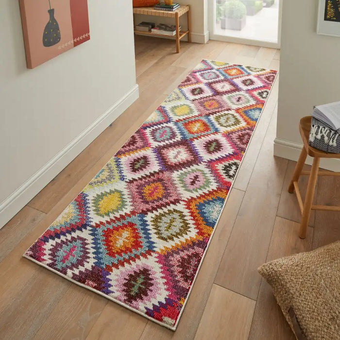 Concept Looms carnaval car106 Multicoloured Living Room Geometric Rug.