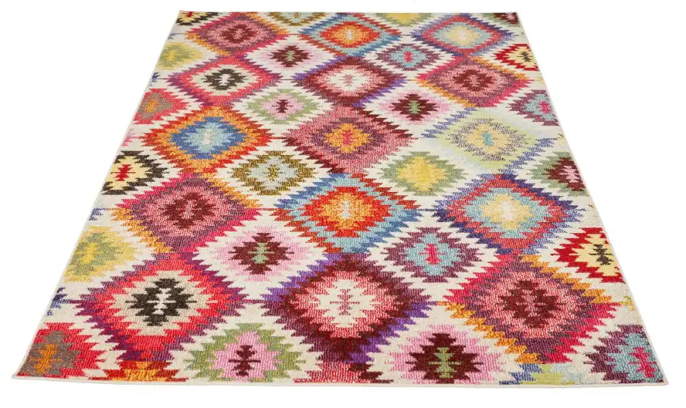 Concept Looms carnaval car106 Multicoloured Living Room Geometric Rug.