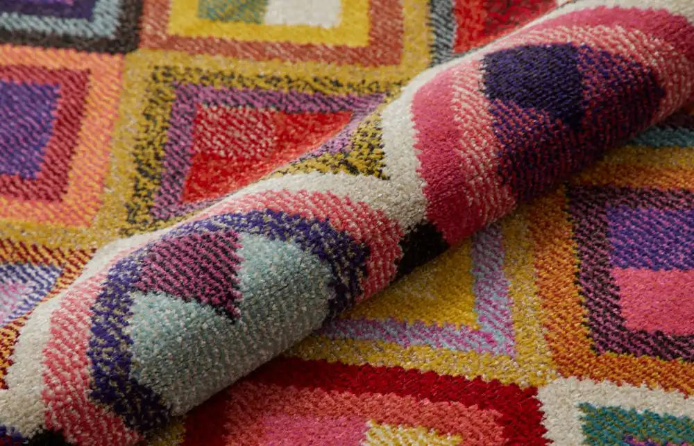 Concept Looms carnaval car109 Multicoloured Living Room Geometric Rug.