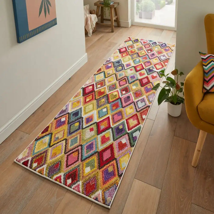 Concept Looms carnaval car109 Multicoloured Living Room Geometric Rug.