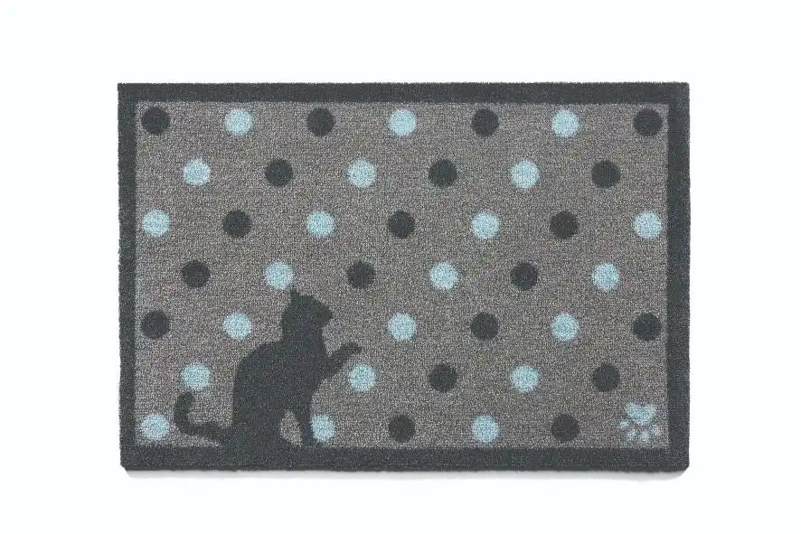 My Mats howler and scratch cat spot 1 Blue, Grey, Multicoloured Outdoor  Washable Rug.