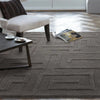 Asiatic maze asiatic charcoal Grey Living Room Wool Rug.