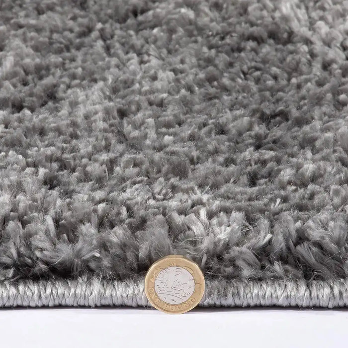 Esselle larissa shaggy washable charcoal Grey Living Room Shaggy Rug.