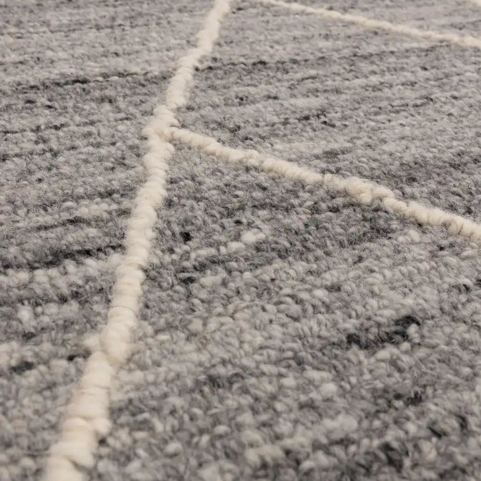 Asiatic noah charcoal Grey Living Room Wool Rug.