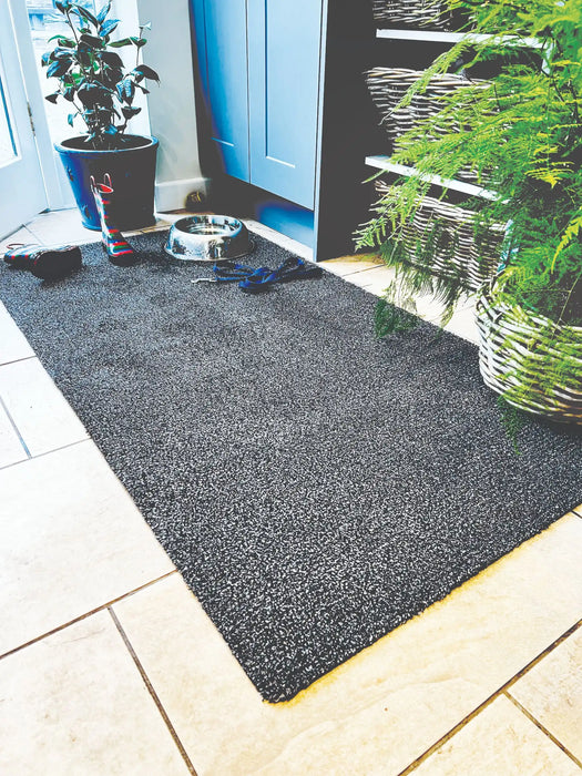 My Mats my mat cotton charcoal Grey Outdoor  Washable Rug.