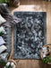 Origins shimmer border charcoal Grey Living Room Shaggy Rug.