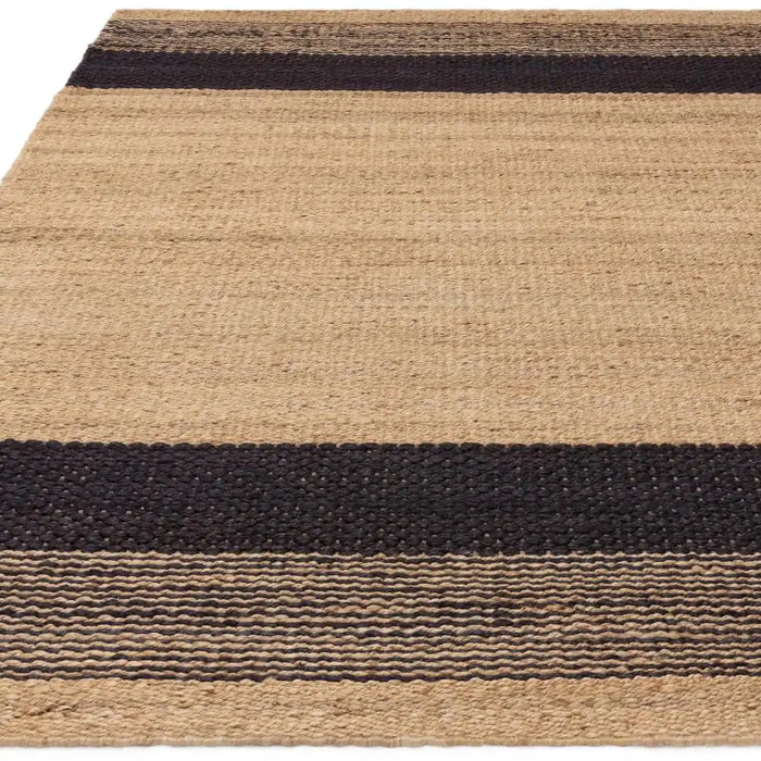 Asiatic cedar charcoal natural Grey, Beige Living Room Natural Fibre Rug.