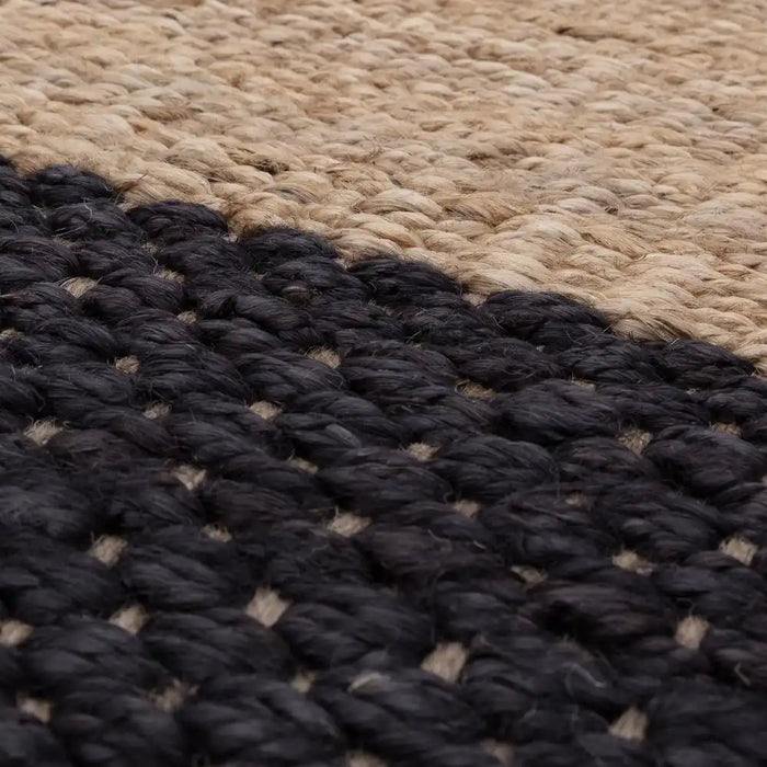 Asiatic cedar charcoal natural Grey, Beige Living Room Natural Fibre Rug.
