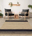 Asiatic cedar charcoal natural Grey, Beige Living Room Natural Fibre Rug.
