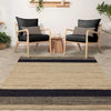 Asiatic cedar charcoal natural Grey, Beige Living Room Natural Fibre Rug.