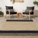 Asiatic cedar charcoal natural Grey, Beige Living Room Natural Fibre Rug.