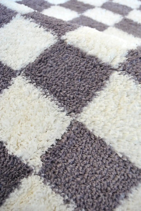 Homemaker snug melrose checks lilac Purple Living Room Geometric Rug.