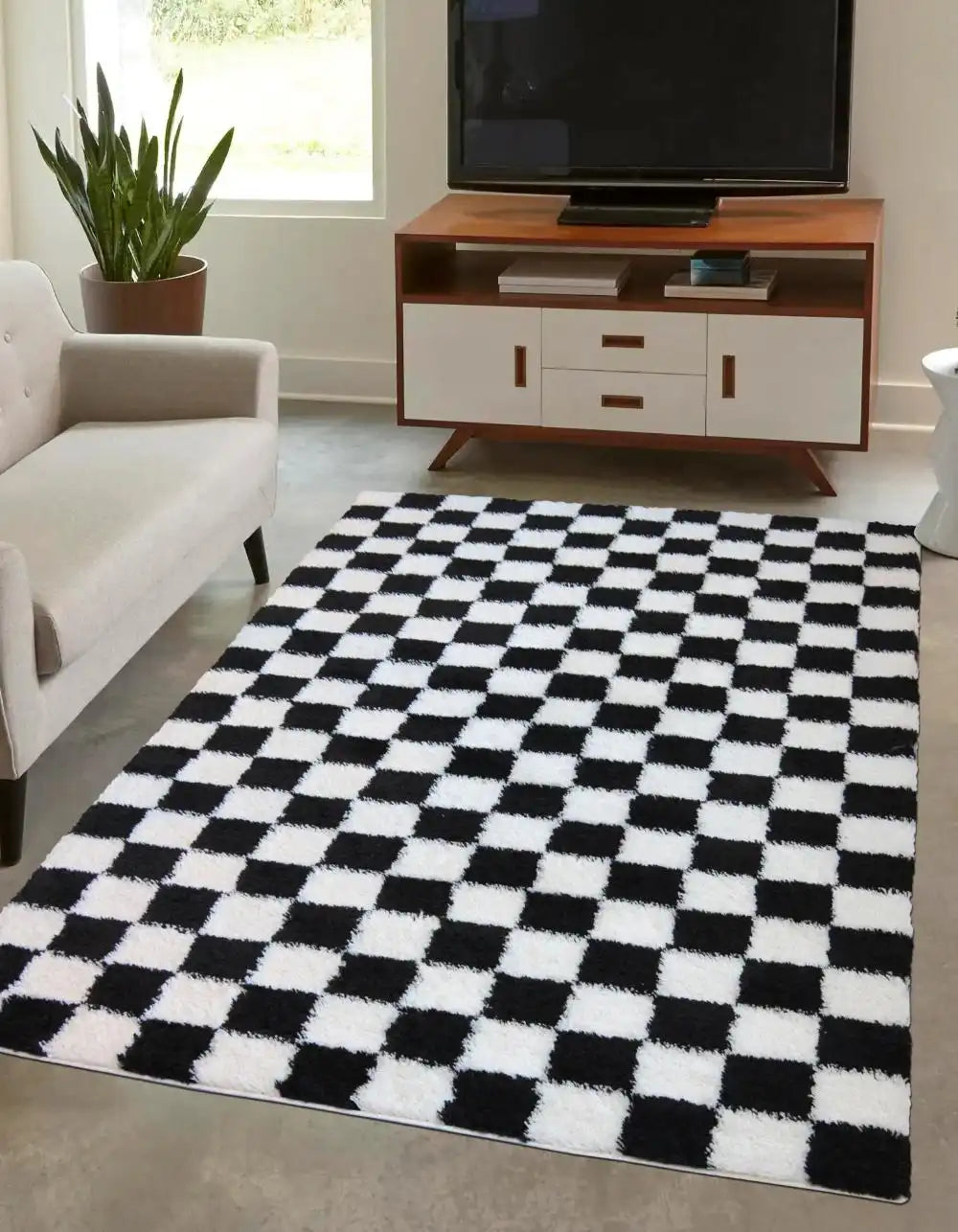 Snug Melrose CHECKS MONO Black Rug — RugsDirect Online