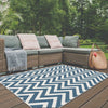 Likewise Matting duo weave indoor outdoor chevron ocean Blue Outdoor  Flat Weave Rug.