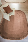 Asiatic halo clay Brown, Orange Living Room Wool Rug.