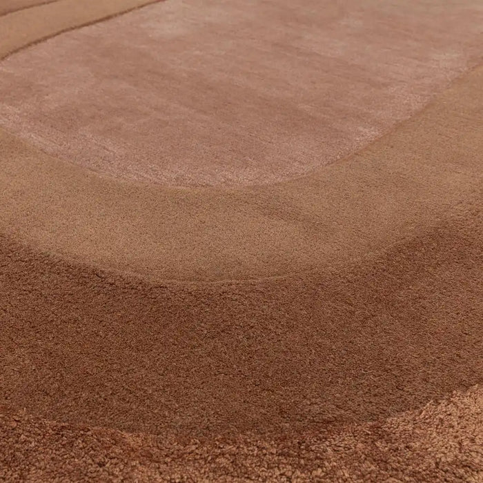 Asiatic halo clay Brown, Orange Living Room Wool Rug.