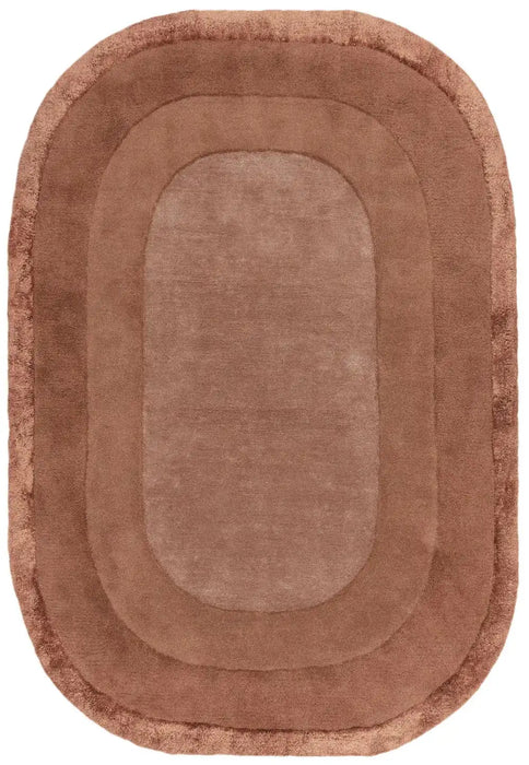 Asiatic halo clay Brown, Orange Living Room Wool Rug.