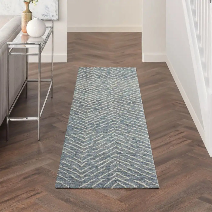 Nourison colorado clr02 indigo ivory Blue Living Room Wool Rug.