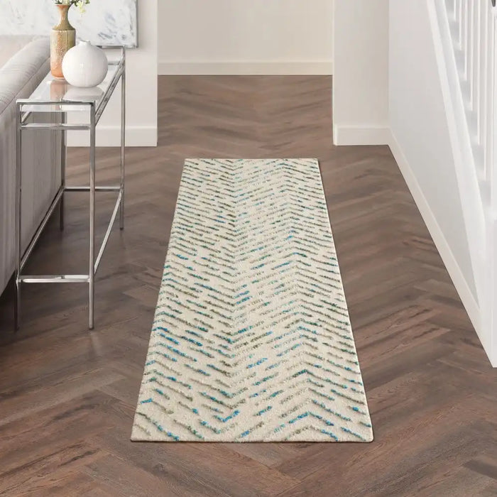 Nourison colorado clr02 ivory green Green, Ivory Living Room Wool Rug.