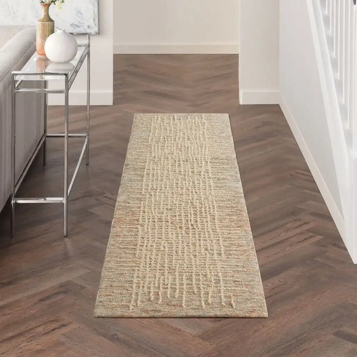 Nourison colorado clr03 beige multicolour Ivory, Multicoloured Living Room Wool Rug.