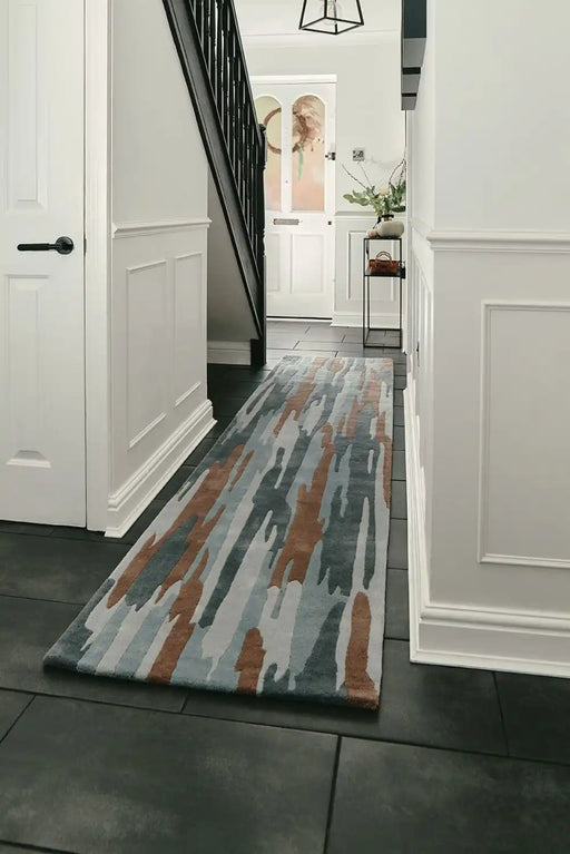 Woven Edge woven edge runners coast c3 green brown Brown, Green Living Room Wool Rug.