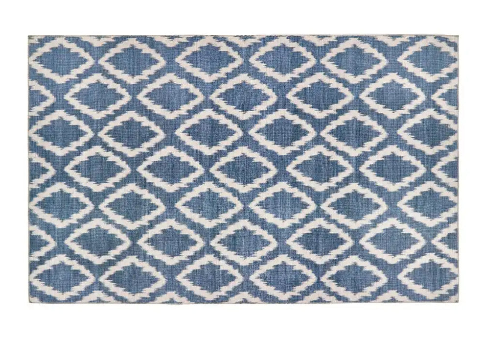 Origins washable soho como Blue Living Room Geometric Rug.