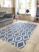 Origins washable soho como Blue Living Room Geometric Rug.