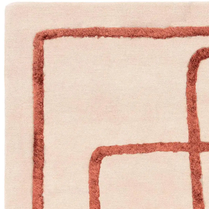 Asiatic infinity copper Orange Living Room Wool Rug.