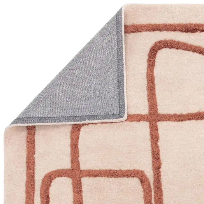 Asiatic infinity copper Orange Living Room Wool Rug.