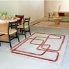 Asiatic infinity copper Orange Living Room Wool Rug.
