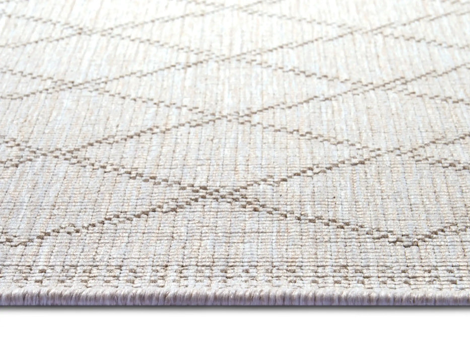 NorthRugs twin supreme corsica linen Beige, Cream Living Room Striped Rug.